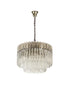 Kuna Brass/Clear Pendant Round 8 Light 60cm